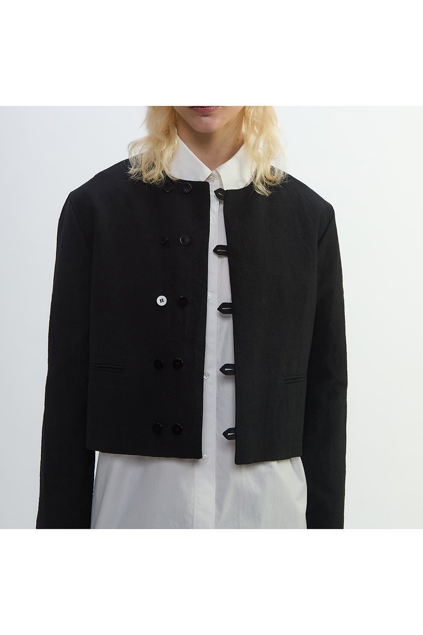 【プレインピープル/PLAIN PEOPLE】のリネンウールタンブラーワッシャーショートジャケット 人気、トレンドファッション・服の通販 founy(ファニー) 　ファッション　Fashion　レディースファッション　Fashion for Women　アウター　Coat / Outerwear Collection　レディースジャケット・軽アウター　Jackets　おすすめ　Recommended / Our Picks　ジャケット　Jacket, Outerwear　ダブル　Double, Double-Breasted　フロント　Front, Front Design　ミリタリー　Military, Army Style　リネン　Linen, Linen Fabric　ワッシャー　Washer, Crinkled Finish　other-5|ID: prp329100004626449 ipo3291000000036151283
