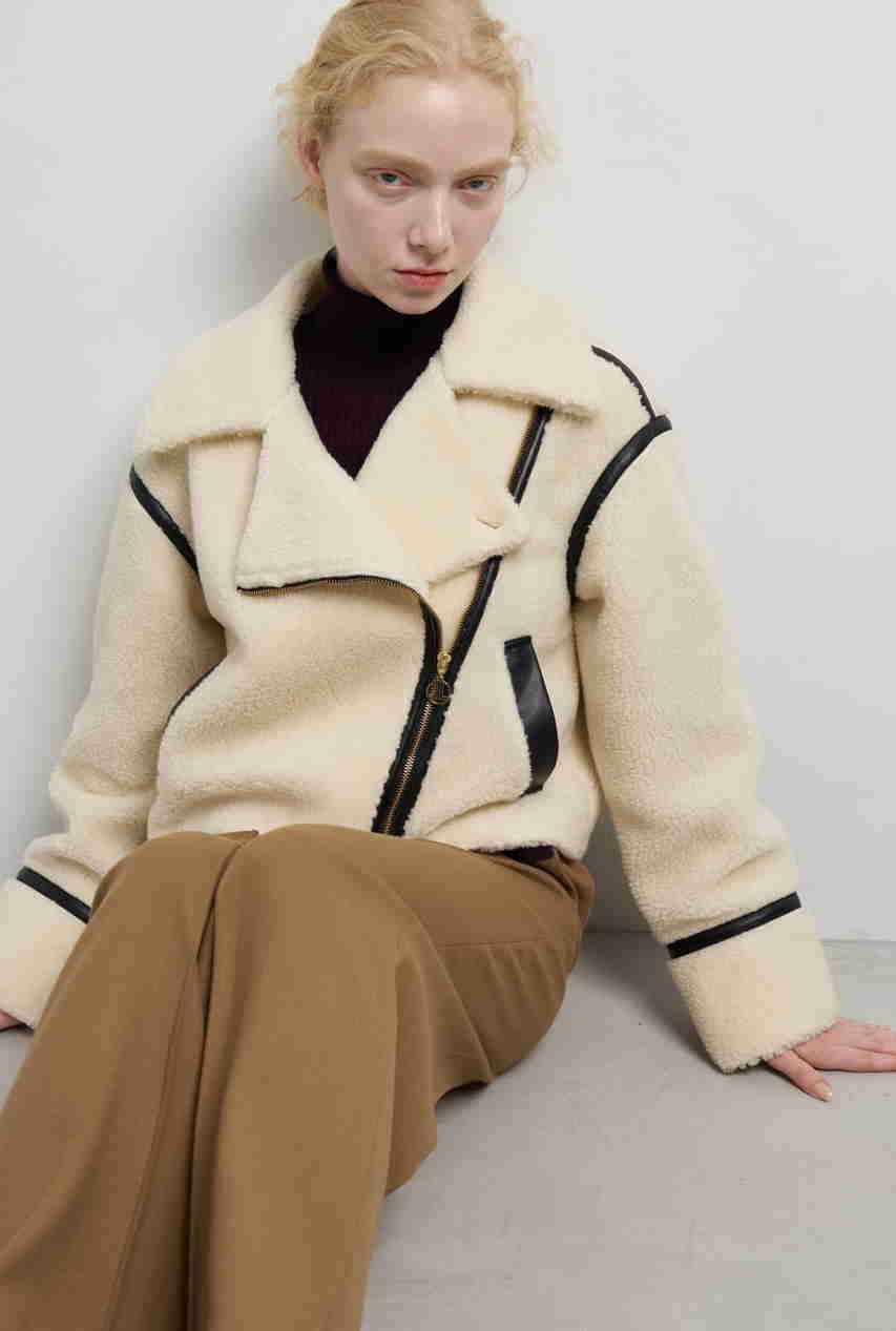 【ランバン オン ブルー/LANVIN en Bleu】のボアライダースジャケット 人気、トレンドファッション・服の通販 founy(ファニー) 　ファッション　Fashion　レディースファッション　Fashion for Women　アウター　Coat / Outerwear Collection　レディースジャケット・軽アウター　Jackets　ライダースジャケット / レザースタイル　Riders Jackets & Biker Style　2025年　2025　2025-2026秋冬・A/W　Autumn/Winter 2025–26 AW25–26　クール　Cool, Chic　ジャケット　Jacket, Outerwear　ダウン　Down, Puffer　チャーム　Charm, Pendant　バランス　Balance, Style Balance　ファブリック　Fabric, Textile　メタル　Metal, Metal Parts　エレガント 上品　Elegant　A/W・秋冬　Autumn/Winter　other-8|ID: prp329100004626455 ipo3291000000033245138