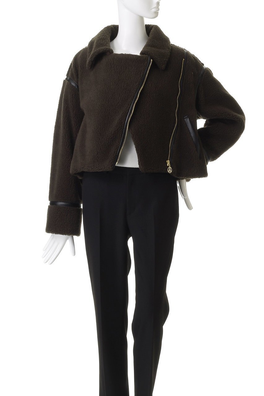 【ランバン オン ブルー/LANVIN en Bleu】のボアライダースジャケット 人気、トレンドファッション・服の通販 founy(ファニー) 　ファッション　Fashion　レディースファッション　Fashion for Women　アウター　Coat / Outerwear Collection　レディースジャケット・軽アウター　Jackets　ライダースジャケット / レザースタイル　Riders Jackets & Biker Style　クール　Cool, Chic　ジャケット　Jacket, Outerwear　ダウン　Down, Puffer　チャーム　Charm, Pendant　バランス　Balance, Style Balance　ファブリック　Fabric, Textile　メタル　Metal, Metal Parts　エレガント 上品　Elegant　再入荷　Restock / Back in Stock　other-8|ID: prp329100004626455 ipo3291000000034144404