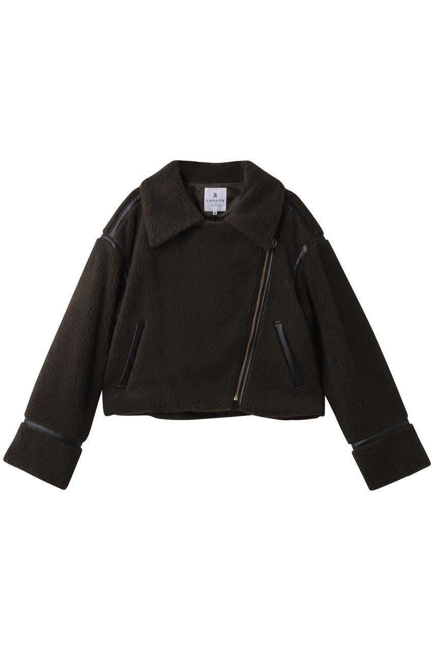 【ランバン オン ブルー/LANVIN en Bleu】のボアライダースジャケット 人気、トレンドファッション・服の通販 founy(ファニー) 　ファッション　Fashion　レディースファッション　Fashion for Women　アウター　Coat / Outerwear Collection　レディースジャケット・軽アウター　Jackets　ライダースジャケット / レザースタイル　Riders Jackets & Biker Style　クール　Cool, Chic　ジャケット　Jacket, Outerwear　ダウン　Down, Puffer　チャーム　Charm, Pendant　バランス　Balance, Style Balance　ファブリック　Fabric, Textile　メタル　Metal, Metal Parts　エレガント 上品　Elegant　 other-1|ID: prp329100004626455 ipo3291000000035451847