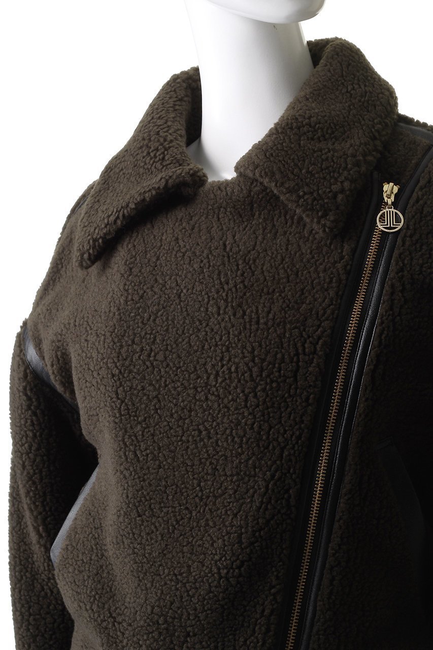 【ランバン オン ブルー/LANVIN en Bleu】のボアライダースジャケット 人気、トレンドファッション・服の通販 founy(ファニー) 　ファッション　Fashion　レディースファッション　Fashion for Women　アウター　Coat / Outerwear Collection　レディースジャケット・軽アウター　Jackets　ライダースジャケット / レザースタイル　Riders Jackets & Biker Style　クール　Cool, Chic　ジャケット　Jacket, Outerwear　ダウン　Down, Puffer　チャーム　Charm, Pendant　バランス　Balance, Style Balance　ファブリック　Fabric, Textile　メタル　Metal, Metal Parts　エレガント 上品　Elegant　other-5|ID: prp329100004626455 ipo3291000000035451855