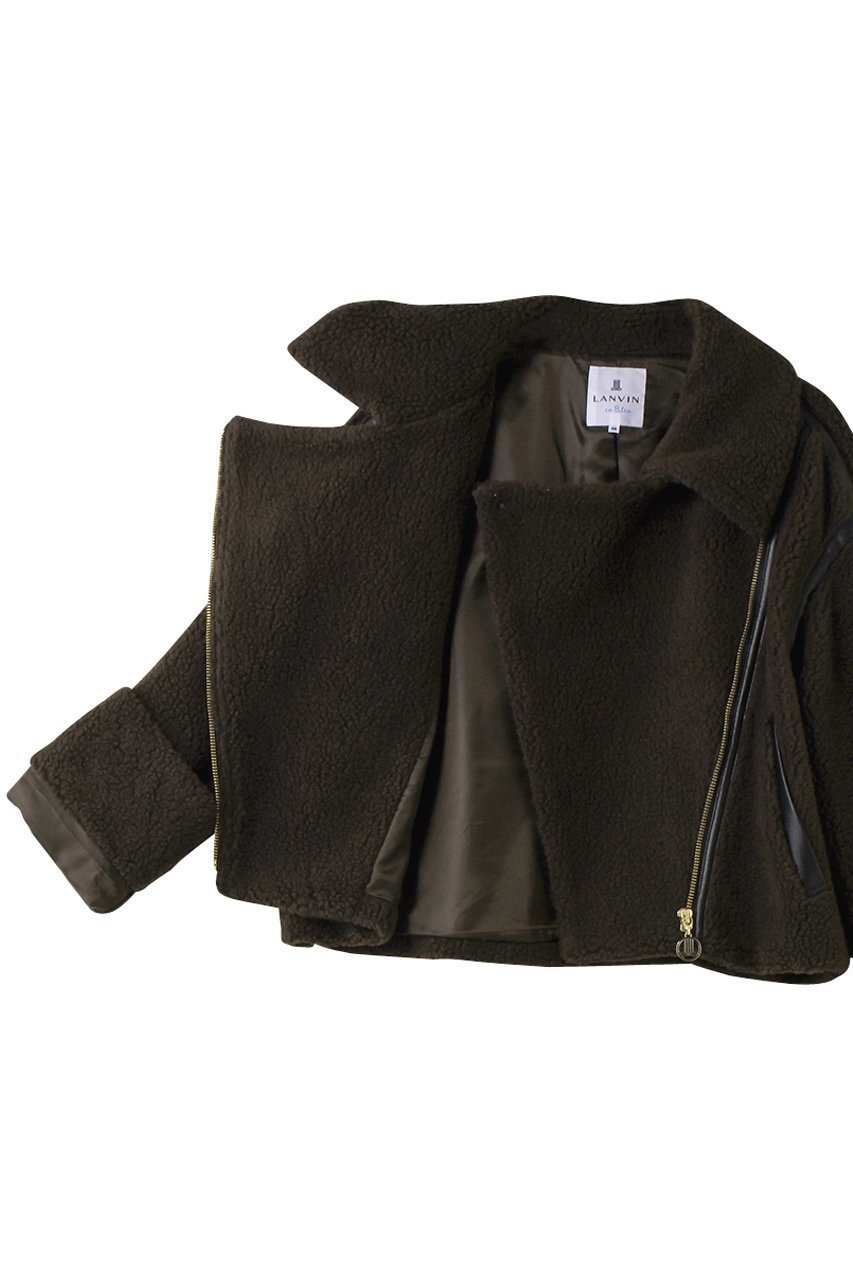 【ランバン オン ブルー/LANVIN en Bleu】のボアライダースジャケット 人気、トレンドファッション・服の通販 founy(ファニー) 　ファッション　Fashion　レディースファッション　Fashion for Women　アウター　Coat / Outerwear Collection　レディースジャケット・軽アウター　Jackets　ライダースジャケット / レザースタイル　Riders Jackets & Biker Style　クール　Cool, Chic　ジャケット　Jacket, Outerwear　ダウン　Down, Puffer　チャーム　Charm, Pendant　バランス　Balance, Style Balance　ファブリック　Fabric, Textile　メタル　Metal, Metal Parts　エレガント 上品　Elegant　other-6|ID: prp329100004626455 ipo3291000000035451856