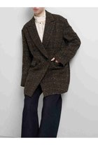 【ランバン オン ブルー/LANVIN en Bleu】のツイードメルトン テーラードジャケット カーキ|ID:prp329100004626456