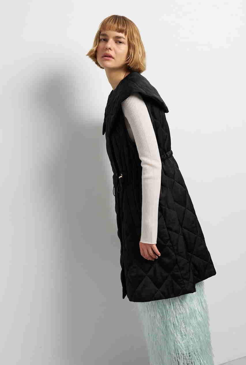 【ランバン オン ブルー/LANVIN en Bleu】のビッグカラーキルティングベスト 人気、トレンドファッション・服の通販 founy(ファニー) 　ファッション　Fashion　レディースファッション　Fashion for Women　アウター　Coat / Outerwear Collection　レディースジャケット・軽アウター　Jackets　2025年　2025　2025-2026秋冬・A/W　Autumn/Winter 2025–26 AW25–26　キルティング　Quilted, Quilting　サテン　Satin, Glossy Fabric　ジャケット　Jacket, Outerwear　ドローコード　Drawcord, Drawstring Cord　ファブリック　Fabric, Textile　ベスト　Vest, Waistcoat　メタル　Metal, Metal Parts　ラグジュアリー　Luxury, Elegant　エレガント 上品　Elegant　A/W・秋冬　Autumn/Winter　other-3|ID: prp329100004626457 ipo3291000000033245153