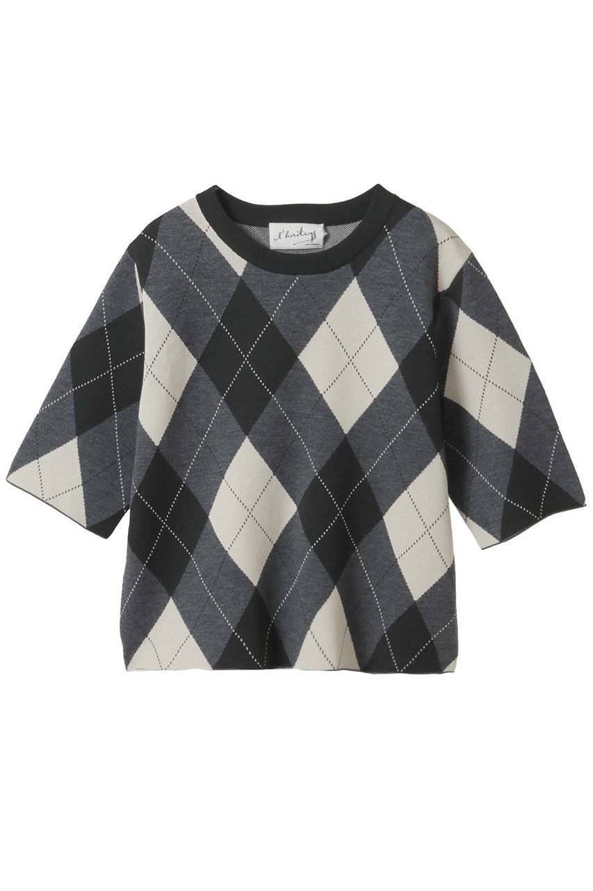 【マルティニーク/martinique】の【l heritage martinique】アーガイル5分丈プルオーバー インテリア・キッズ・メンズ・レディースファッション・服の通販 founy(ファニー) ファッション Fashion レディースファッション Fashion for Women トップス・カットソー Cut & Sew Tops ニット Knit Tops & Sweaters カジュアルプルオーバー・ニットトップス Pullovers & Knit Tops / Casual Pullovers おすすめ Recommended / Our Picks クラシック Classic, Timeless Style コーデュロイ Corduroy, Cord Fabric ジャカード/ジャガード Jacquard, Woven Pattern チェック Check, Plaid, Tartan デニム Denim, Jeans Material ペンシル Pencil, Pencil Skirt ミックス Mix, Mixed Style モノトーン Monotone, Black and White グレー|ID: prp329100004626460 ipo3291000000035451863