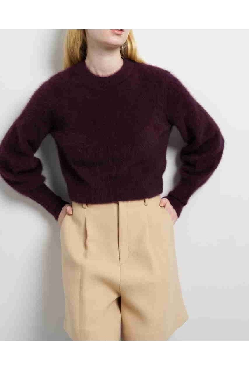 【ランバン オン ブルー/LANVIN en Bleu】のフォックスカシミヤパフスリーブニット インテリア・キッズ・メンズ・レディースファッション・服の通販 founy(ファニー) 　ファッション　Fashion　レディースファッション　Fashion for Women　トップス・カットソー　Cut & Sew Tops　ニット　Knit Tops & Sweaters　カジュアルプルオーバー・ニットトップス　Pullovers & Knit Tops / Casual Pullovers　2025年　2025　2025-2026秋冬・A/W　Autumn/Winter 2025–26 AW25–26　カーディガン　Cardigan, Knitwear　コンパクト　Compact, Small Size　スリーブ　Sleeve, Long Sleeve / Short Sleeve　バランス　Balance, Style Balance　ファブリック　Fabric, Textile　フェミニン　Feminine, Girly　フォックス　Fox, Fox Fur　A/W・秋冬　Autumn/Winter　ボルドー|ID: prp329100004626462 ipo3291000000033245198