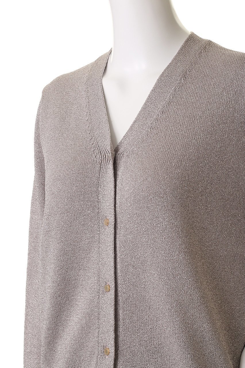 【エブール/ebure】のブライトラメリリヤーン Vネックニットカーディガン 人気、トレンドファッション・服の通販 founy(ファニー) 　ファッション　Fashion　レディースファッション　Fashion for Women　トップス・カットソー　Cut & Sew Tops　ニット　Knit Tops & Sweaters　カーディガン・羽織り　Layered Style Cardigans　Vネックトップス　V-Neck Tops / V-Cut Neckline Shirts　アクセサリー　Fashion Accessories　カーディガン　Cardigan, Knitwear　シンプル　Simple, Minimal　タンク　Tank Top, Sleeveless Top　エレガント 上品　Elegant　other-5|ID: prp329100004626465 ipo3291000000035771215