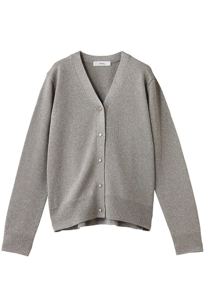 【エブール/ebure】のブライトラメリリヤーン Vネックニットカーディガン インテリア・キッズ・メンズ・レディースファッション・服の通販 founy(ファニー) https://founy.com/ ファッション Fashion レディースファッション Fashion for Women トップス・カットソー Cut & Sew Tops ニット Knit Tops & Sweaters カーディガン・羽織り Layered Style Cardigans Vネックトップス V-Neck Tops / V-Cut Neckline Shirts アクセサリー Fashion Accessories カーディガン Cardigan, Knitwear シンプル Simple, Minimal タンク Tank Top, Sleeveless Top エレガント 上品 Elegant |ID: prp329100004626465 ipo3291000000036004193