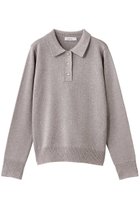 【エブール/ebure】のブライトラメリリヤーン ポロカラーニットプルオーバー ライトピンク|ID:prp329100004626466