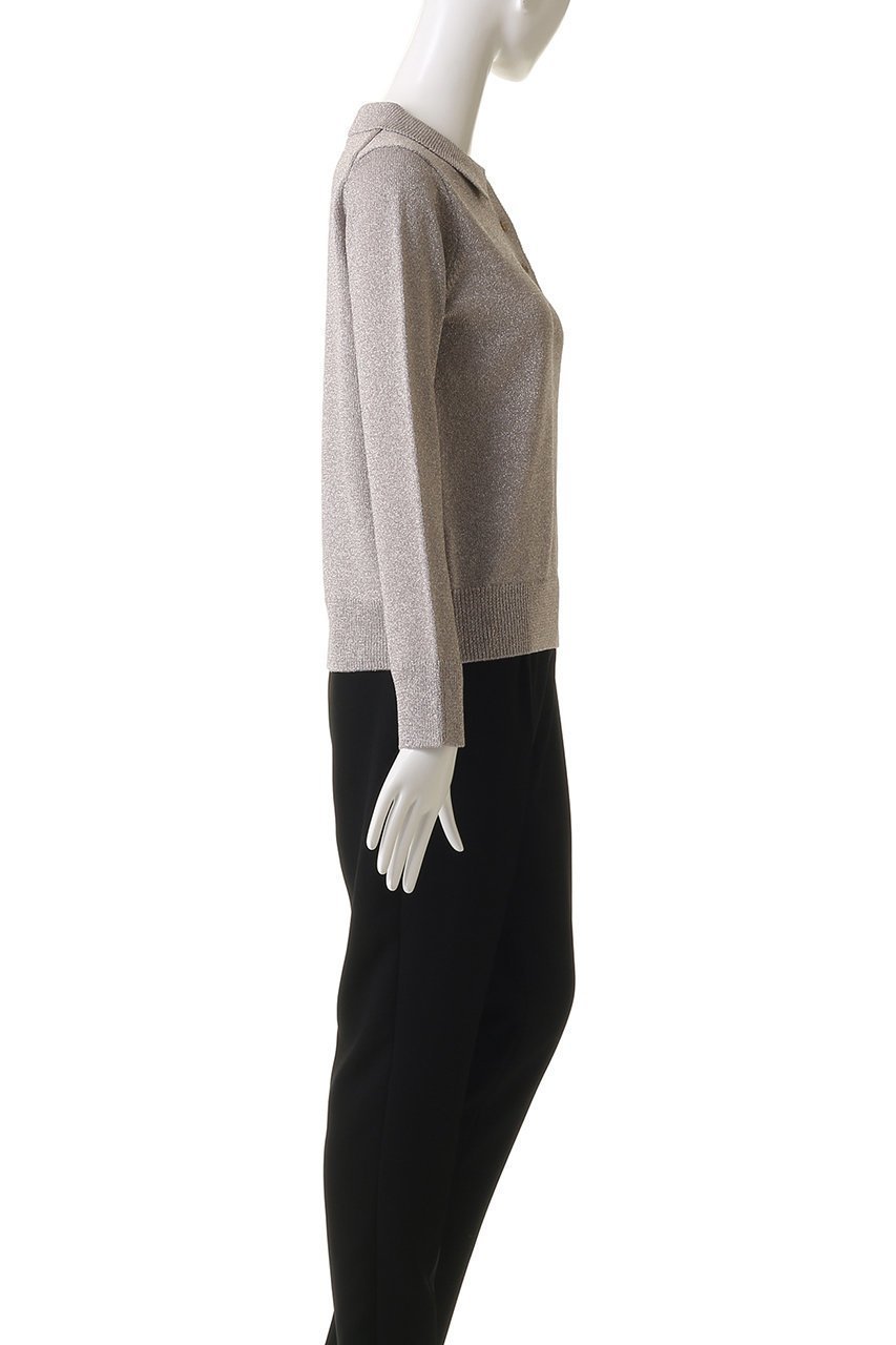 【エブール/ebure】のブライトラメリリヤーン ポロカラーニットプルオーバー 人気、トレンドファッション・服の通販 founy(ファニー) 　ファッション　Fashion　レディースファッション　Fashion for Women　トップス・カットソー　Cut & Sew Tops　ニット　Knit Tops & Sweaters　カジュアルプルオーバー・ニットトップス　Pullovers & Knit Tops / Casual Pullovers　おすすめ　Recommended / Our Picks　コンパクト　Compact, Small Size　デニム　Denim, Jeans Material　マニッシュ　Mannish, Boyish　エレガント 上品　Elegant　other-3|ID: prp329100004626466 ipo3291000000035664180