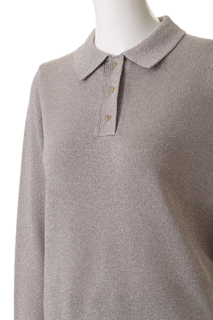 【エブール/ebure】のブライトラメリリヤーン ポロカラーニットプルオーバー 人気、トレンドファッション・服の通販 founy(ファニー) 　ファッション　Fashion　レディースファッション　Fashion for Women　トップス・カットソー　Cut & Sew Tops　ニット　Knit Tops & Sweaters　カジュアルプルオーバー・ニットトップス　Pullovers & Knit Tops / Casual Pullovers　おすすめ　Recommended / Our Picks　コンパクト　Compact, Small Size　デニム　Denim, Jeans Material　マニッシュ　Mannish, Boyish　エレガント 上品　Elegant　other-5|ID: prp329100004626466 ipo3291000000035664183