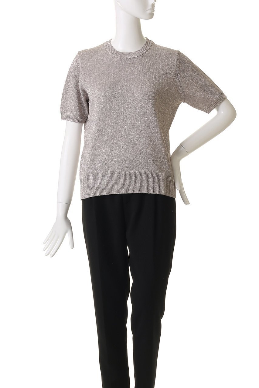 【エブール/ebure】のブライトラメリリヤーン ハーフスリーブニットプルオーバー 人気、トレンドファッション・服の通販 founy(ファニー) ファッション Fashion レディースファッション Fashion for Women トップス・カットソー Cut & Sew Tops ニット Knit Tops & Sweaters カジュアルプルオーバー・ニットトップス Pullovers & Knit Tops / Casual Pullovers シンプル Simple, Minimal ボトム Bottoms, Lower Wear 半袖 Short Sleeve, Half Sleeve other-2|ID: prp329100004626467 ipo3291000000035771220