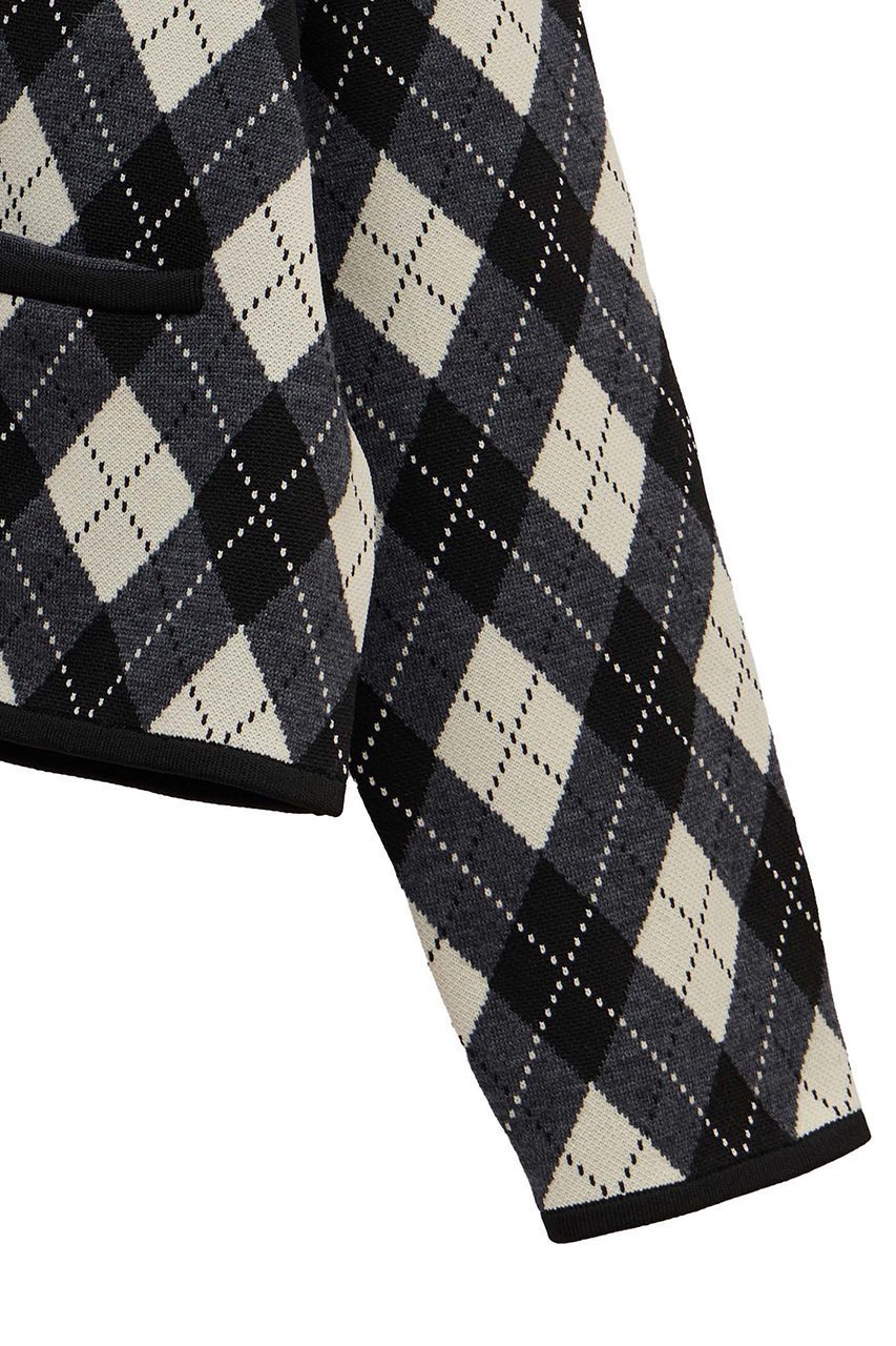 【マルティニーク/martinique】の【l heritage martinique】アーガイルジャケットカーディガン 人気、トレンドファッション・服の通販 founy(ファニー) 　ファッション　Fashion　レディースファッション　Fashion for Women　おすすめ　Recommended / Our Picks　カーディガン　Cardigan, Knitwear　ジャカード／ジャガード　Jacquard, Woven Pattern　ジャケット　Jacket, Outerwear　セットアップ　Set-Up, Coordinated Outfit　ポケット　Pocket, Pocket Detail　マニッシュ　Mannish, Boyish　ミックス　Mix, Mixed Style　モノトーン　Monotone, Black and White　秋　Autumn　羽織　Haori, Light Jacket　other-4|ID: prp329100004626471 ipo3291000000036104606