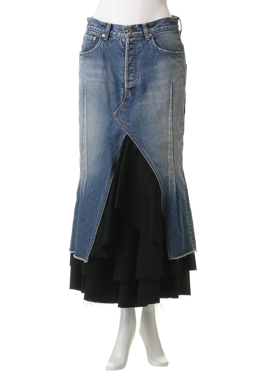 【マディソンブルー/MADISONBLUE】の5POCKET REMAKE FRILL SK DENIM 5ポケットリメイクデニムフリルスカート 人気、トレンドファッション・服の通販 founy(ファニー) 　ファッション　Fashion　レディースファッション　Fashion for Women　スカート　Skirts　ロングスカート　Long Skirts / Maxi & Midi Skirts　デニム　Denim, Jeans Material　フレア　Flare, Flared　ロング　Long, Long-Length　other-2|ID: prp329100004626486 ipo3291000000035888723