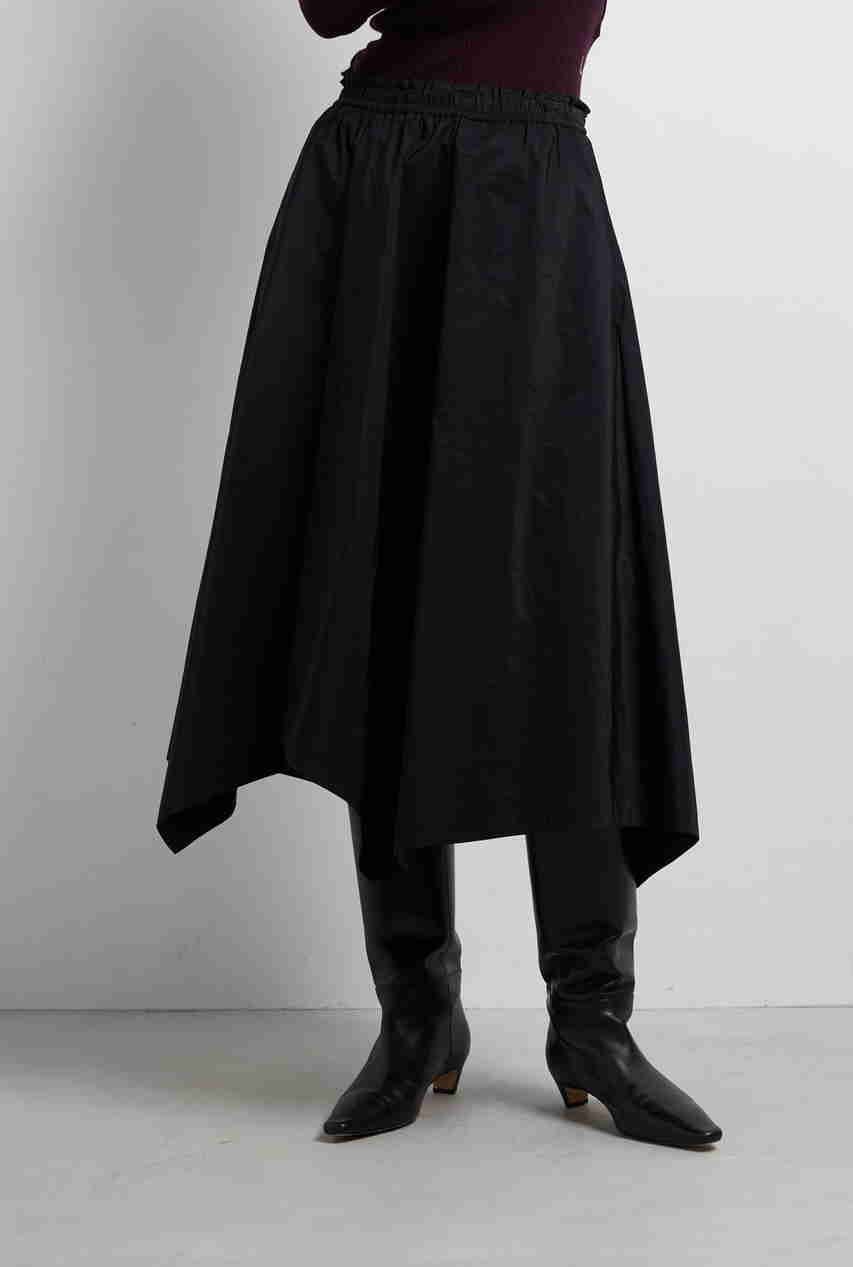 【ランバン オン ブルー/LANVIN en Bleu】のアシンメトリーヘムスカート インテリア・キッズ・メンズ・レディースファッション・服の通販 founy(ファニー) 　ファッション　Fashion　レディースファッション　Fashion for Women　スカート　Skirts　ロングスカート　Long Skirts / Maxi & Midi Skirts　2025年　2025　2025-2026秋冬・A/W　Autumn/Winter 2025–26 AW25–26　タフタ　Taffeta, Structured Fabric　ドレープ　Drape, Draping Fabric　ファブリック　Fabric, Textile　フレア　Flare, Flared　ロング　Long, Long-Length　エレガント 上品　Elegant　A/W・秋冬　Autumn/Winter　ブラック|ID: prp329100004626494 ipo3291000000033245461