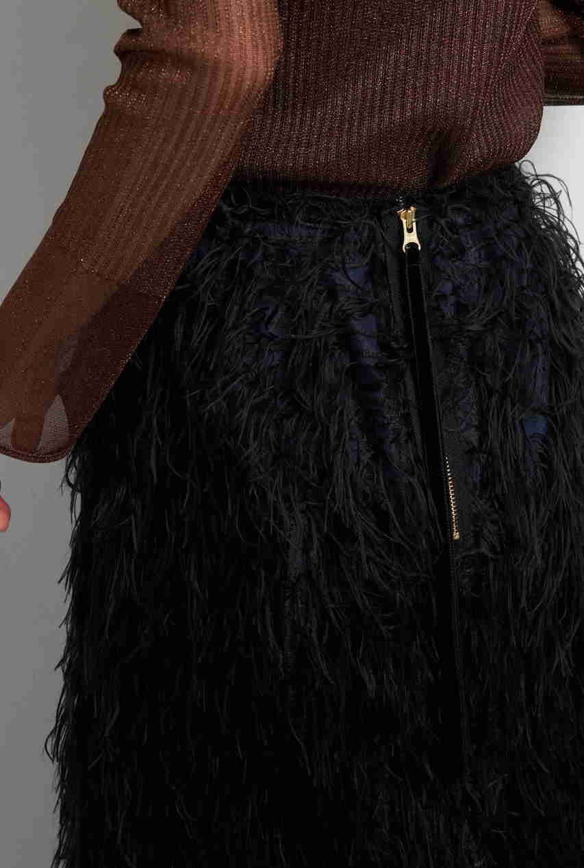【ランバン オン ブルー/LANVIN en Bleu】のフェザージャガードレイヤードスカート 人気、トレンドファッション・服の通販 founy(ファニー) 　ファッション　Fashion　レディースファッション　Fashion for Women　スカート　Skirts　ロングスカート　Long Skirts / Maxi & Midi Skirts　エアリー　Airy Texture　ストレート　Straight, Straight Cut　スリット　Slit, Slit Detail　セパレート　Separate, Two-Piece　トレンド　Trend, Trending Now　ファブリック　Fabric, Textile　ペチコート　Petticoat, Underskirt　ロング　Long, Long-Length　A/W・秋冬　Autumn/Winter　2025年　2025　2025-2026秋冬・A/W　Autumn/Winter 2025–26 AW25–26　other-7|ID: prp329100004626496 ipo3291000000033245492
