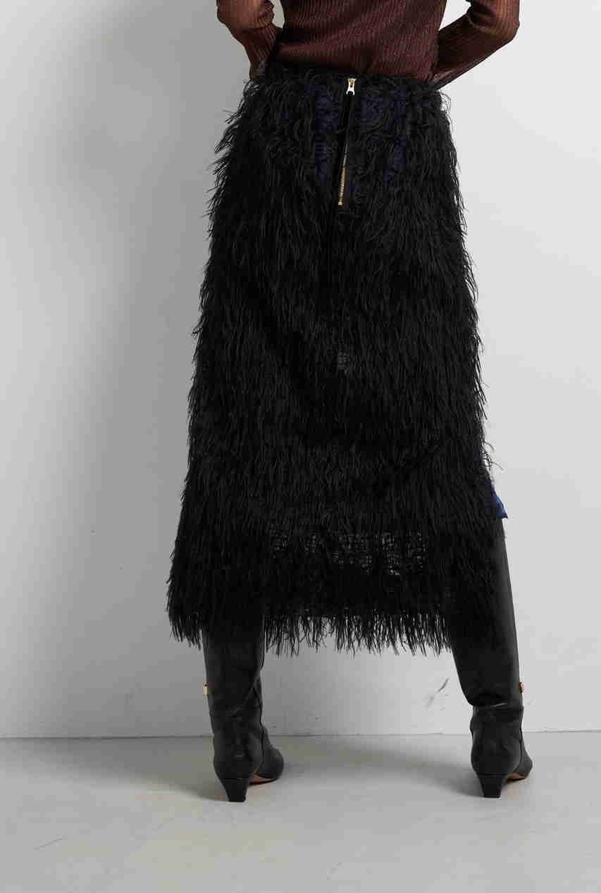【ランバン オン ブルー/LANVIN en Bleu】のフェザージャガードレイヤードスカート 人気、トレンドファッション・服の通販 founy(ファニー) 　ファッション　Fashion　レディースファッション　Fashion for Women　スカート　Skirts　ロングスカート　Long Skirts / Maxi & Midi Skirts　エアリー　Airy Texture　ストレート　Straight, Straight Cut　スリット　Slit, Slit Detail　セパレート　Separate, Two-Piece　トレンド　Trend, Trending Now　ファブリック　Fabric, Textile　ペチコート　Petticoat, Underskirt　ロング　Long, Long-Length　A/W・秋冬　Autumn/Winter　2025年　2025　2025-2026秋冬・A/W　Autumn/Winter 2025–26 AW25–26　other-8|ID: prp329100004626496 ipo3291000000033245493