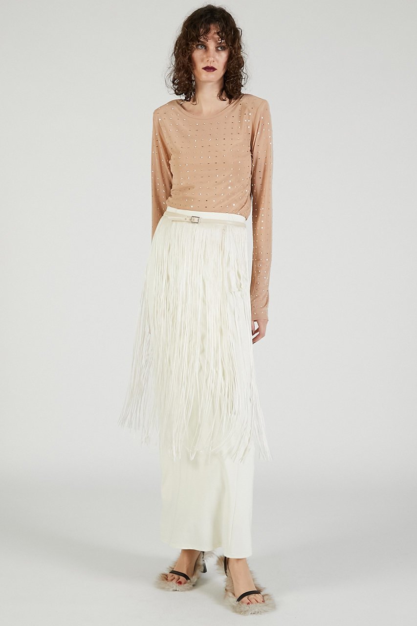 【プランク プロジェクト/PRANK PROJECT】のフリンジベルトスカート / Fringe Belt Skirt 人気、トレンドファッション・服の通販 founy(ファニー) 　ファッション　Fashion　レディースファッション　Fashion for Women　スカート　Skirts　ロングスカート　Long Skirts / Maxi & Midi Skirts　ベルト&ウエストマーク　Belts & Waist Accessories　カットソー　Cut and Sewn Top　ジャケット　Jacket, Outerwear　スウェット / スエット　Sweatshirt, Sweatwear　フィット　Fit, Slim Fit　フリンジ　Fringe, Tassel　ミックス　Mix, Mixed Style　ロング　Long, Long-Length　新作・新入荷　New Arrivals / New In　other-3|ID: prp329100004626497 ipo3291000000033245498