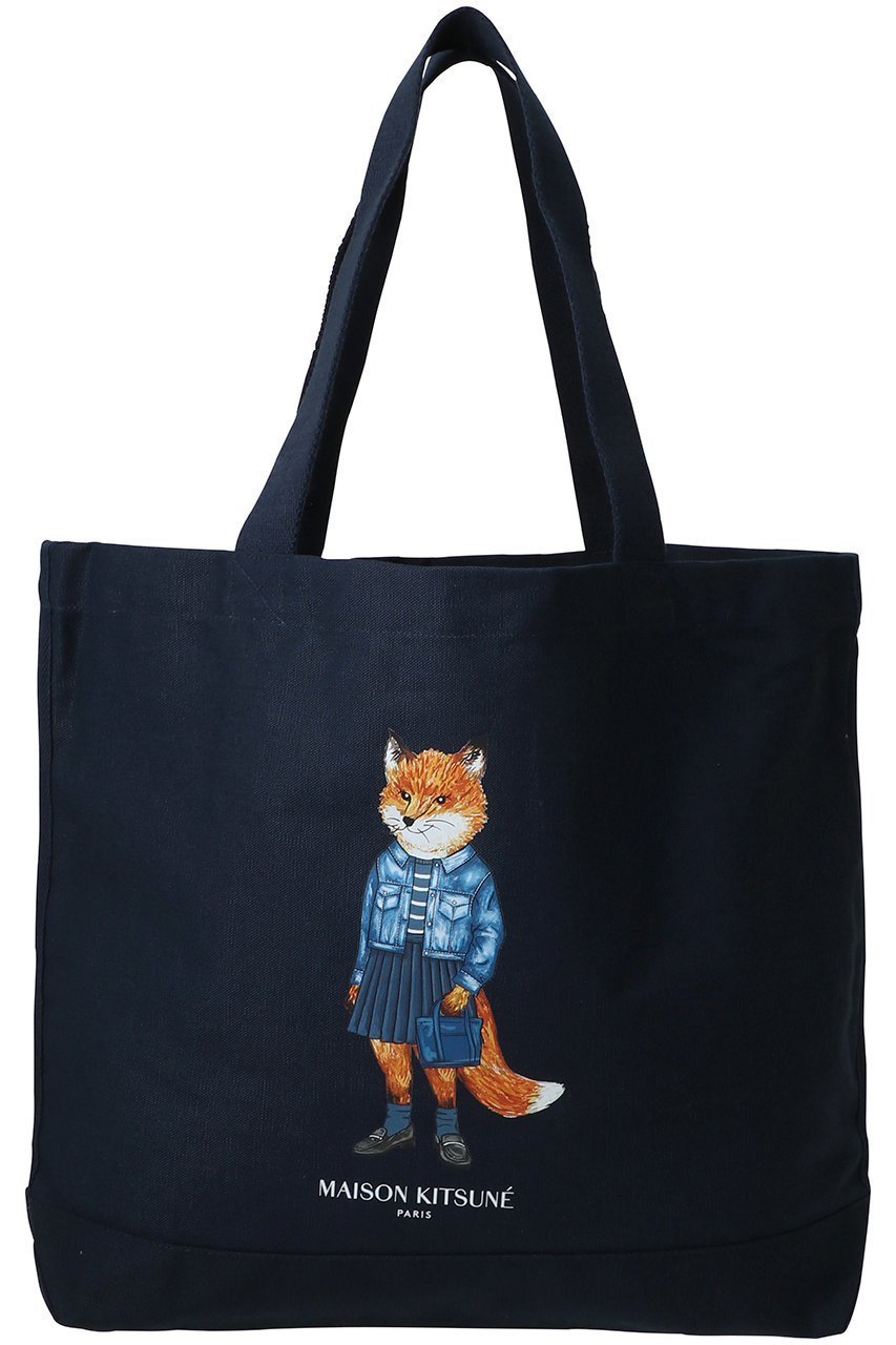 【メゾン キツネ/MAISON KITSUNE】の【UNISEX】DRESSED FOX トートバッグ 人気、トレンドファッション・服の通販 founy(ファニー) 　ファッション　Fashion　レディースファッション　Fashion for Women　ワンピース　Dresses　フォーマル・パーティードレス・結婚式用ドレス　Elegant & Casual Dresses　バッグ　Bags　ユニセックス　Unisex, Genderless　イラスト　Illustration　キャンバス　Canvas, Canvas Fabric　トレンド　Trend, Trending Now　ポケット　Pocket, Pocket Detail　新作・新入荷　New Arrivals / New In　 other-1|ID: prp329100004627441 ipo3291000000033259896