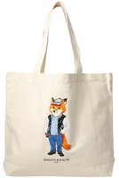 【メゾン キツネ/MAISON KITSUNE】の【UNISEX】DRESSED FOX トートバッグ 人気、トレンドファッション・服の通販 founy(ファニー) ファッション Fashion レディースファッション Fashion for Women ワンピース Dresses フォーマル・パーティードレス・結婚式用ドレス Elegant & Casual Dresses バッグ Bags ユニセックス Unisex, Genderless イラスト Illustration キャップ Cap, Baseball Cap キャンバス Canvas, Canvas Fabric クール Cool, Chic ポケット Pocket, Pocket Detail 新作・新入荷 New Arrivals / New In |ID:prp329100004627442