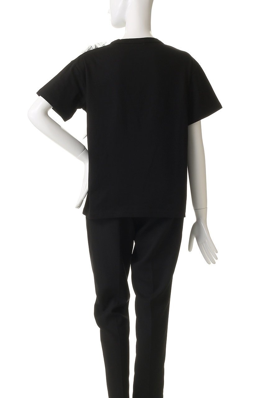 【チカ キサダ/CHIKA KISADA】のチュール デザイン カットソー 人気、トレンドファッション・服の通販 founy(ファニー) 　ファッション　Fashion　レディースファッション　Fashion for Women　トップス・カットソー　Cut & Sew Tops　シャツ・ブラウス・オフィスカジュアル　Elegant Blouses & Button-Ups　ロングTシャツ・Tシャツ　Longline T-Shirts & Tees　カットソー・ベーシックTシャツ　Cut-and-Sewn Tops / Stretch Tees & Basics　2025年　2025　2025-2026秋冬・A/W　Autumn/Winter 2025–26 AW25–26　アシンメトリー　Asymmetrical Style　カットソー　Cut and Sewn Top　ショート　Short, Short Length　シンプル　Simple, Minimal　スリーブ　Sleeve, Long Sleeve / Short Sleeve　チュール　Tulip, Tulip Motif　フォルム　Silhouette, Form　ボトム　Bottoms, Lower Wear　A/W・秋冬　Autumn/Winter　other-4|ID: prp329100004627476 ipo3291000000033260147