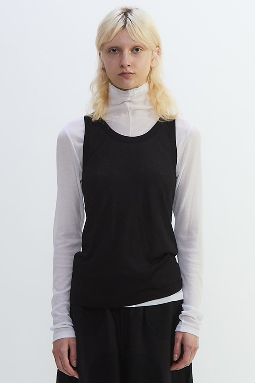 【プレインピープル/PLAIN PEOPLE】のシア―ハイツイストフライスタンクトップレイヤードTシャツ 人気、トレンドファッション・服の通販 founy(ファニー) 　ファッション　Fashion　レディースファッション　Fashion for Women　トップス・カットソー　Cut & Sew Tops　シャツ・ブラウス・オフィスカジュアル　Elegant Blouses & Button-Ups　ロングTシャツ・Tシャツ　Longline T-Shirts & Tees　カットソー・ベーシックTシャツ　Cut-and-Sewn Tops / Stretch Tees & Basics　2025年　2025　2025-2026秋冬・A/W　Autumn/Winter 2025–26 AW25–26　インナー　Innerwear　スリーブ　Sleeve, Long Sleeve / Short Sleeve　タンク　Tank Top, Sleeveless Top　タートル　Turtleneck, Turtle Collar　フロント　Front, Front Design　ベーシック　Basic, Essential　ロング　Long, Long-Length　A/W・秋冬　Autumn/Winter　 other-1|ID: prp329100004627477 ipo3291000000033260151