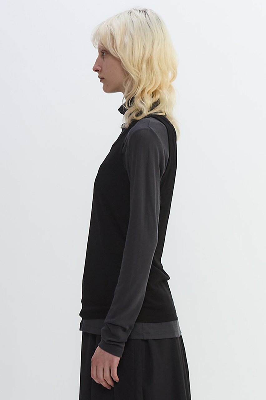 【プレインピープル/PLAIN PEOPLE】のシア―ハイツイストフライスタンクトップレイヤードTシャツ 人気、トレンドファッション・服の通販 founy(ファニー) 　ファッション　Fashion　レディースファッション　Fashion for Women　トップス・カットソー　Cut & Sew Tops　シャツ・ブラウス・オフィスカジュアル　Elegant Blouses & Button-Ups　ロングTシャツ・Tシャツ　Longline T-Shirts & Tees　カットソー・ベーシックTシャツ　Cut-and-Sewn Tops / Stretch Tees & Basics　2025年　2025　2025-2026秋冬・A/W　Autumn/Winter 2025–26 AW25–26　インナー　Innerwear　スリーブ　Sleeve, Long Sleeve / Short Sleeve　タンク　Tank Top, Sleeveless Top　タートル　Turtleneck, Turtle Collar　フロント　Front, Front Design　ベーシック　Basic, Essential　ロング　Long, Long-Length　A/W・秋冬　Autumn/Winter　other-2|ID: prp329100004627477 ipo3291000000033260156