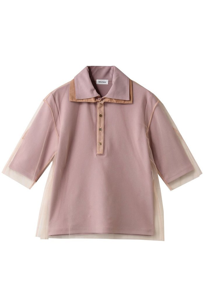 【チカ キサダ/CHIKA KISADA】のチュール レイヤー 襟付きプルオーバー インテリア・キッズ・メンズ・レディースファッション・服の通販 founy(ファニー) https://founy.com/ ファッション Fashion レディースファッション Fashion for Women トップス・カットソー Cut & Sew Tops シャツ・ブラウス・オフィスカジュアル Elegant Blouses & Button-Ups ロングTシャツ・Tシャツ Longline T-Shirts & Tees カジュアルプルオーバー・ニットトップス Pullovers & Knit Tops / Casual Pullovers カットソー・ベーシックTシャツ Cut-and-Sewn Tops / Stretch Tees & Basics ショート Short, Short Length シンプル Simple, Minimal スリーブ Sleeve, Long Sleeve / Short Sleeve チュール Tulip, Tulip Motif フレア Flare, Flared マニッシュ Mannish, Boyish エレガント 上品 Elegant |ID: prp329100004627478 ipo3291000000035946822