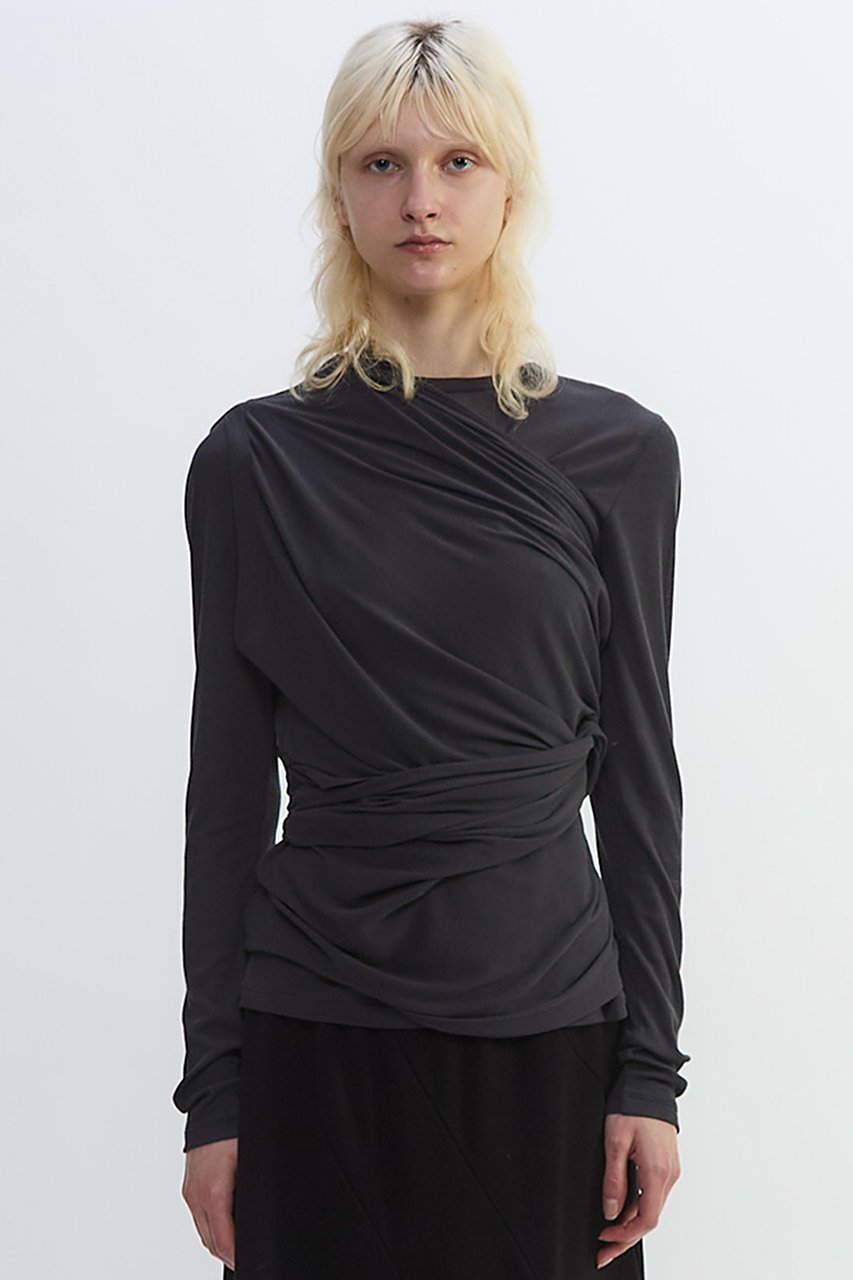 【プレインピープル/PLAIN PEOPLE】のシア―ハイツイストフライスショール型レイヤードTシャツ インテリア・キッズ・メンズ・レディースファッション・服の通販 founy(ファニー) 　ファッション　Fashion　レディースファッション　Fashion for Women　トップス・カットソー　Cut & Sew Tops　シャツ・ブラウス・オフィスカジュアル　Elegant Blouses & Button-Ups　ロングTシャツ・Tシャツ　Longline T-Shirts & Tees　カットソー・ベーシックTシャツ　Cut-and-Sewn Tops / Stretch Tees & Basics　2025年　2025　2025-2026秋冬・A/W　Autumn/Winter 2025–26 AW25–26　ショール　Shawl, Wrap　スリーブ　Sleeve, Long Sleeve / Short Sleeve　ドレープ　Drape, Draping Fabric　ベスト　Vest, Waistcoat　ベーシック　Basic, Essential　ロング　Long, Long-Length　A/W・秋冬　Autumn/Winter　長袖　Long Sleeve, Full Sleeve　グレー|ID: prp329100004627480 ipo3291000000033260176