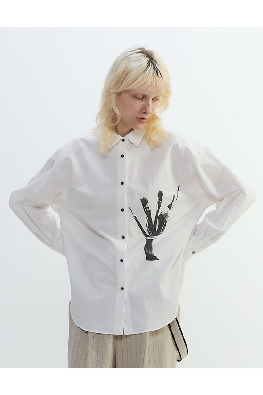 【プレインピープル/PLAIN PEOPLE】の綿麻高密度ツイルアトリエモチーフプリントシャツ 人気、トレンドファッション・服の通販 founy(ファニー) 　ファッション　Fashion　レディースファッション　Fashion for Women　トップス・カットソー　Cut & Sew Tops　シャツ・ブラウス・オフィスカジュアル　Elegant Blouses & Button-Ups　スタンダード　Standard, Basic　スリーブ　Sleeve, Long Sleeve / Short Sleeve　フォルム　Silhouette, Form　ベーシック　Basic, Essential　モチーフ　Motif, Design Theme　ヨーク　Yoke, Yoke Design　リネン　Linen, Linen Fabric　ロング　Long, Long-Length　other-4|ID: prp329100004627484 ipo3291000000035582738