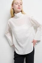 【ランバン オン ブルー/LANVIN en Bleu】のスタンドカラープルオーバーブラウス 人気、トレンドファッション・服の通販 founy(ファニー) ファッション Fashion レディースファッション Fashion for Women トップス・カットソー Cut & Sew Tops シャツ・ブラウス・オフィスカジュアル Elegant Blouses & Button-Ups カジュアルプルオーバー・ニットトップス Pullovers & Knit Tops / Casual Pullovers インナー Innerwear カフス Cuff Design スタンド Stand Collar, Upright Stand スリーブ Sleeve, Long Sleeve / Short Sleeve ファブリック Fabric, Textile フォーマル Formal, Dressy フレア Flare, Flared ミックス Mix, Mixed Style ロング Long, Long-Length 新作・新入荷 New Arrivals / New In thumbnail オフホワイト|ID: prp329100004627485 ipo3291000000033260208