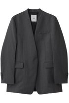 【エブール/ebure】のライトシャンブレーウール ノーカラージャケット チャコールグレー|ID:prp329100004627486