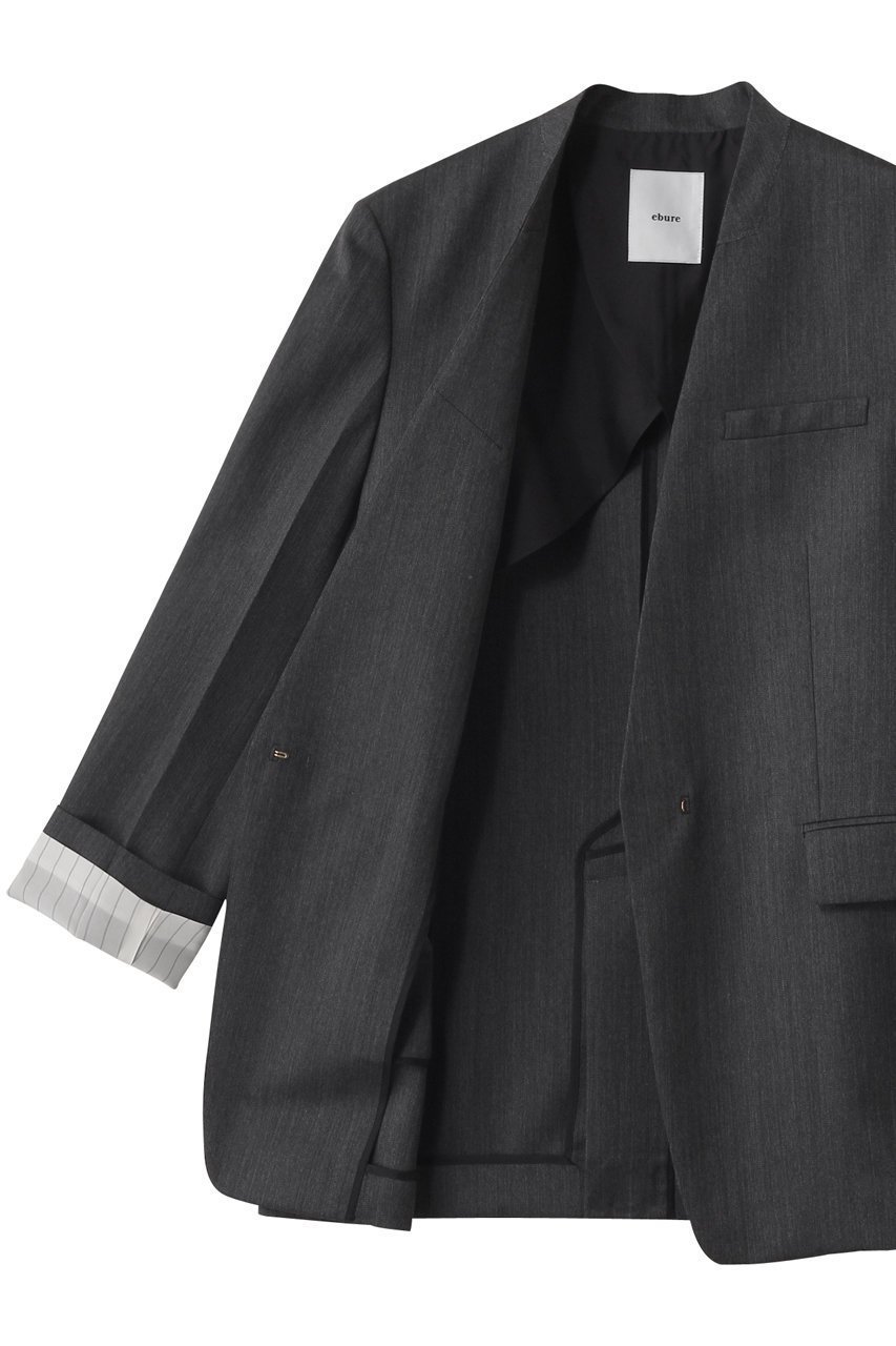 【エブール/ebure】のライトシャンブレーウール ノーカラージャケット 人気、トレンドファッション・服の通販 founy(ファニー) 　ファッション　Fashion　レディースファッション　Fashion for Women　アウター　Coat / Outerwear Collection　レディースジャケット・軽アウター　Jackets　ノーカラージャケット / シンプル上品コーデ　Collarless Jackets　クラシカル　Classical, Vintage-Inspired　シャンブレー　Chambray, Denim-Like Fabric　ジャケット　Jacket, Outerwear　マニッシュ　Mannish, Boyish　other-6|ID: prp329100004627486 ipo3291000000035698521