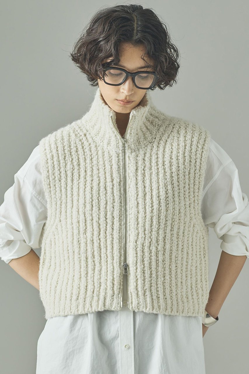 【カレンソロジー/Curensology】のブークレジップニットベスト 人気、トレンドファッション・服の通販 founy(ファニー) 　ファッション　Fashion　レディースファッション　Fashion for Women　アウター　Coat / Outerwear Collection　レディースジャケット・軽アウター　Jackets　おすすめ　Recommended / Our Picks　インナー　Innerwear　カットソー　Cut and Sewn Top　ジャケット　Jacket, Outerwear　ベスト　Vest, Waistcoat　畦　Ribbed Knit　other-2|ID: prp329100004627488 ipo3291000000035644839