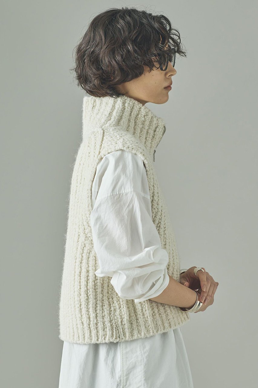 【カレンソロジー/Curensology】のブークレジップニットベスト 人気、トレンドファッション・服の通販 founy(ファニー) 　ファッション　Fashion　レディースファッション　Fashion for Women　アウター　Coat / Outerwear Collection　レディースジャケット・軽アウター　Jackets　おすすめ　Recommended / Our Picks　インナー　Innerwear　カットソー　Cut and Sewn Top　ジャケット　Jacket, Outerwear　ベスト　Vest, Waistcoat　畦　Ribbed Knit　other-3|ID: prp329100004627488 ipo3291000000035644840