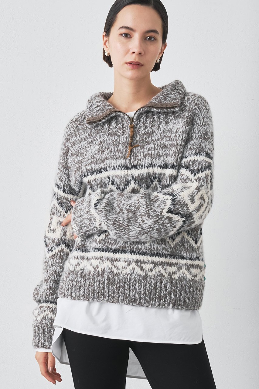 【ウィムガゼット/Whim Gazette】の【BSBEE】カウチンZIP ニット 人気、トレンドファッション・服の通販 founy(ファニー) 　ファッション　Fashion　レディースファッション　Fashion for Women　トップス・カットソー　Cut & Sew Tops　ニット　Knit Tops & Sweaters　カジュアルプルオーバー・ニットトップス　Pullovers & Knit Tops / Casual Pullovers　イタリア　Italy　ターコイズ　Turquoise, Blue-Green　ハンド　Hand, Handmade　パターン　Pattern, Design Print　別注　Limited Edition, Custom Order　ミックス　Mix, Mixed Style　A/W・秋冬　Autumn/Winter　2025年　2025　2025-2026秋冬・A/W　Autumn/Winter 2025–26 AW25–26　other-6|ID: prp329100004627490 ipo3291000000033260270