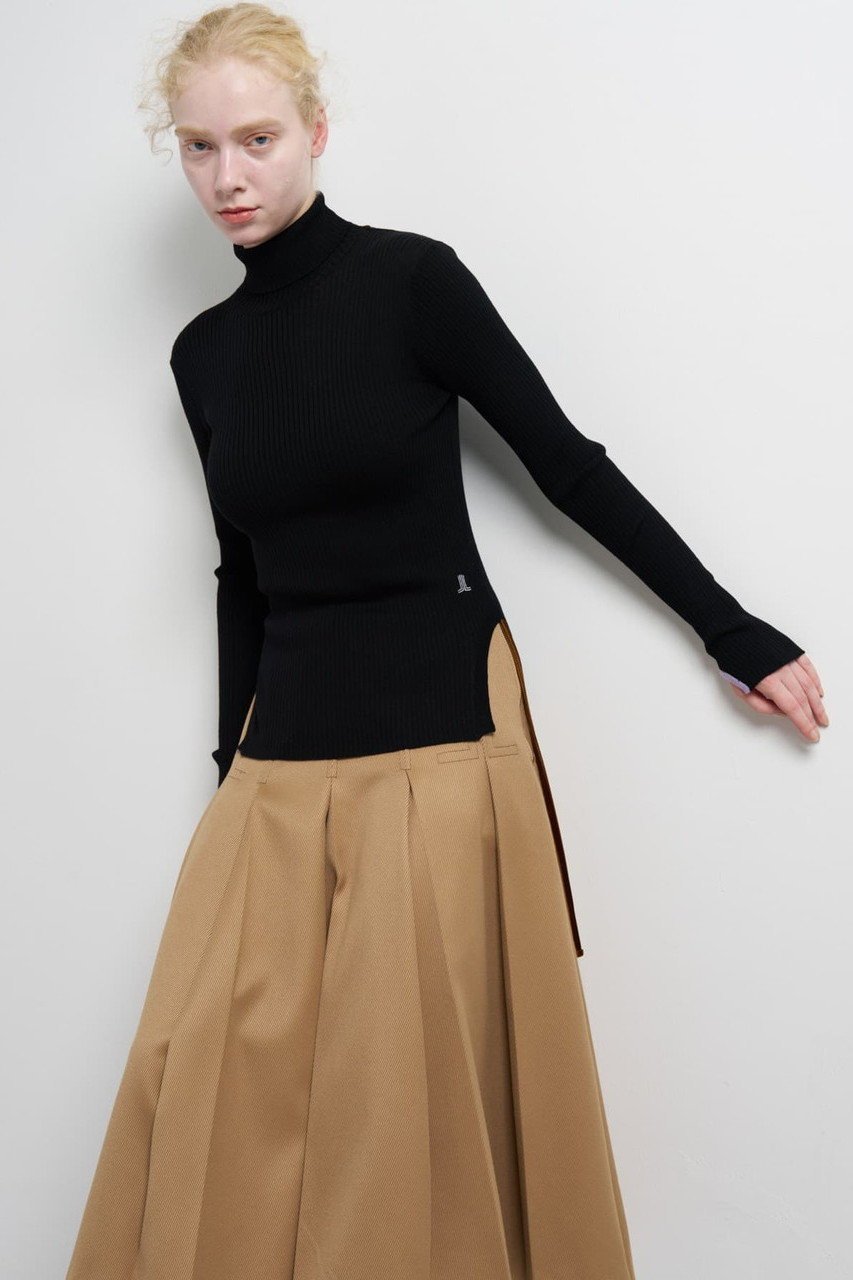 【ランバン オン ブルー/LANVIN en Bleu】のカラーポイントリブタートル インテリア・キッズ・メンズ・レディースファッション・服の通販 founy(ファニー) 　ファッション　Fashion　レディースファッション　Fashion for Women　トップス・カットソー　Cut & Sew Tops　ニット　Knit Tops & Sweaters　カジュアルプルオーバー・ニットトップス　Pullovers & Knit Tops / Casual Pullovers　インナー　Innerwear　コンパクト　Compact, Small Size　スリット　Slit, Slit Detail　ファブリック　Fabric, Textile　フィット　Fit, Slim Fit　ワンポイント　One Point, Statement Accent　今季　This Season, Current Season　冬　Winter / This Winter　定番　Standard, Basic Item　新作・新入荷　New Arrivals / New In　軽量　Lightweight, Ultra Light　ブラック|ID: prp329100004627491 ipo3291000000033260276
