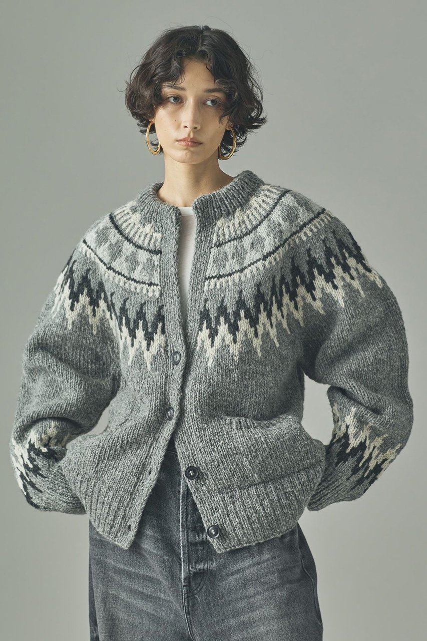 【カレンソロジー/Curensology】のノルディックカーディガン インテリア・キッズ・メンズ・レディースファッション・服の通販 founy(ファニー) 　ファッション　Fashion　レディースファッション　Fashion for Women　トップス・カットソー　Cut & Sew Tops　ニット　Knit Tops & Sweaters　カーディガン・羽織り　Layered Style Cardigans　2025年　2025　2025-2026秋冬・A/W　Autumn/Winter 2025–26 AW25–26　カーディガン　Cardigan, Knitwear　スラックス　Slacks, Dress Pants　フレア　Flare, Flared　ベーシック　Basic, Essential　ワイド　Wide, Wide Fit　エレガント 上品　Elegant　手編み　Hand-Knitted, Handmade Knit　A/W・秋冬　Autumn/Winter　グレー|ID: prp329100004627493 ipo3291000000033260291