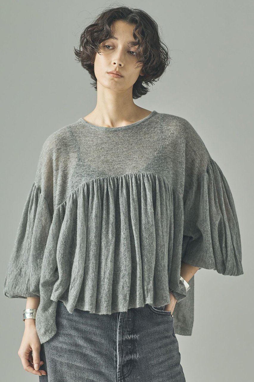 【カレンソロジー/Curensology】のフラッフィーギャザーニットプルオーバー インテリア・キッズ・メンズ・レディースファッション・服の通販 founy(ファニー) 　ファッション　Fashion　レディースファッション　Fashion for Women　トップス・カットソー　Cut & Sew Tops　ニット　Knit Tops & Sweaters　カジュアルプルオーバー・ニットトップス　Pullovers & Knit Tops / Casual Pullovers　2025年　2025　2025-2026秋冬・A/W　Autumn/Winter 2025–26 AW25–26　おすすめ　Recommended / Our Picks　エアリー　Airy Texture　A/W・秋冬　Autumn/Winter　グレー|ID: prp329100004627495 ipo3291000000033260310