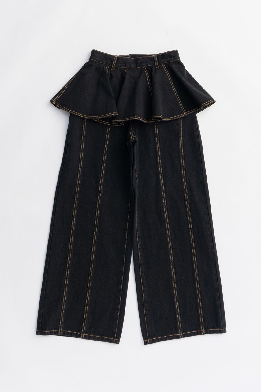 【プランク プロジェクト/PRANK PROJECT】のペプラムデニムパンツ / Peplum Denim Pants インテリア・キッズ・メンズ・レディースファッション・服の通販 founy(ファニー) 　ファッション　Fashion　レディースファッション　Fashion for Women　パンツ　Pants & Trousers　デニムパンツ・ジーンズ・美脚デニム　Denim Jeans & Pants　シンプル　Simple, Minimal　デニム　Denim, Jeans Material　ペプラム　Peplum, Flared Hem　ポケット　Pocket, Pocket Detail　BLK(ブラック)|ID: prp329100004627497 ipo3291000000033260328