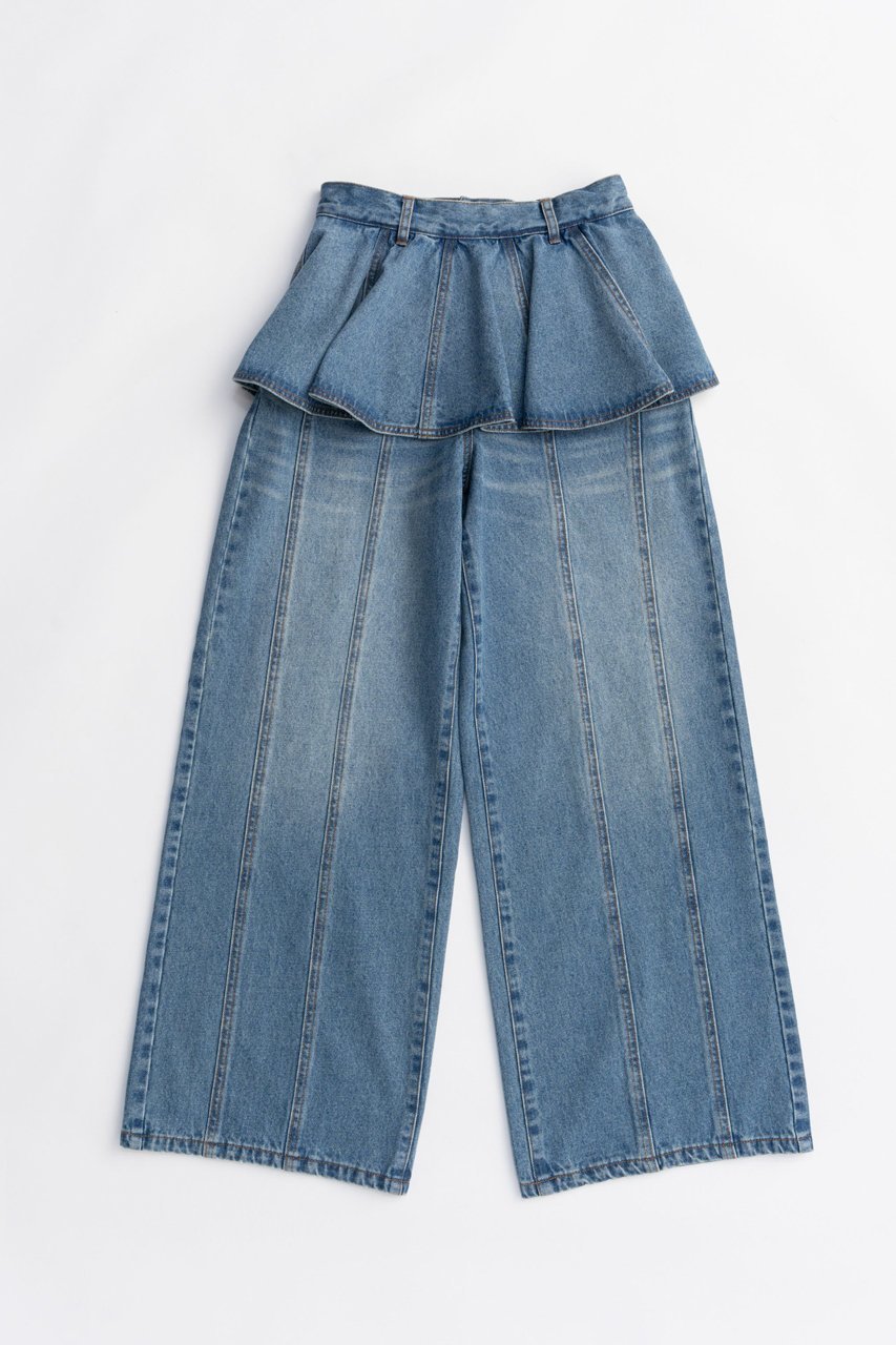 【プランク プロジェクト/PRANK PROJECT】のペプラムデニムパンツ / Peplum Denim Pants インテリア・キッズ・メンズ・レディースファッション・服の通販 founy(ファニー) 　ファッション　Fashion　レディースファッション　Fashion for Women　パンツ　Pants & Trousers　デニムパンツ・ジーンズ・美脚デニム　Denim Jeans & Pants　シンプル　Simple, Minimal　デニム　Denim, Jeans Material　ペプラム　Peplum, Flared Hem　ポケット　Pocket, Pocket Detail　BLU(ブルー)|ID: prp329100004627497 ipo3291000000033260329