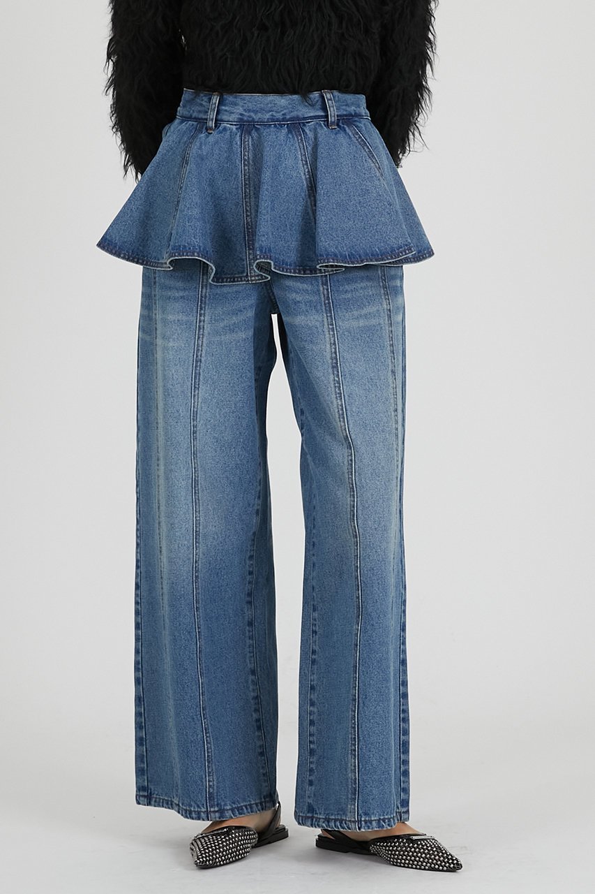 【プランク プロジェクト/PRANK PROJECT】のペプラムデニムパンツ / Peplum Denim Pants 人気、トレンドファッション・服の通販 founy(ファニー) 　ファッション　Fashion　レディースファッション　Fashion for Women　パンツ　Pants & Trousers　デニムパンツ・ジーンズ・美脚デニム　Denim Jeans & Pants　シンプル　Simple, Minimal　デニム　Denim, Jeans Material　ペプラム　Peplum, Flared Hem　ポケット　Pocket, Pocket Detail　other-3|ID: prp329100004627497 ipo3291000000033260331