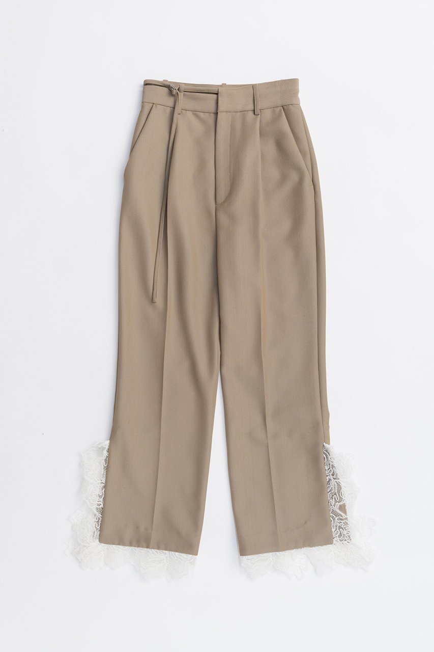【プランク プロジェクト/PRANK PROJECT】のグランピアンズウールカットレーススラックス / Grand Pianist Wool Cut Lace Slacks インテリア・キッズ・メンズ・レディースファッション・服の通販 founy(ファニー) 　ファッション　Fashion　レディースファッション　Fashion for Women　パンツ　Pants & Trousers　カッティング　Cutting Detail　ジャケット　Jacket, Outerwear　ストレート　Straight, Straight Cut　セットアップ　Set-Up, Coordinated Outfit　マニッシュ　Mannish, Boyish　レース　Lace, Lace Fabric　BGE(ベージュ)|ID: prp329100004627506 ipo3291000000033260417