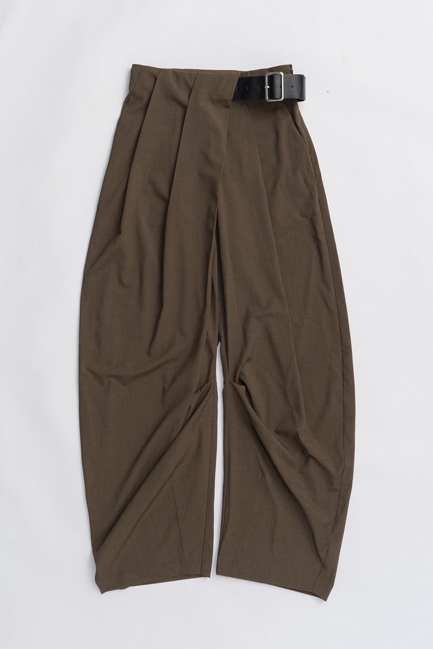 【プランク プロジェクト/PRANK PROJECT】のアシメタックベルトパンツ / Asymmetrical Belt Pants インテリア・キッズ・メンズ・レディースファッション・服の通販 founy(ファニー) ファッション Fashion レディースファッション Fashion for Women パンツ Pants & Trousers ベルト&ウエストマーク Belts & Waist Accessories おすすめ Recommended / Our Picks アシンメトリー Asymmetrical Style ドレープ Drape, Draping Fabric フォーマル Formal, Dressy 再入荷 Restock / Back in Stock D.BRN(D.ブラウン)|ID: prp329100004627507 ipo3291000000033868447