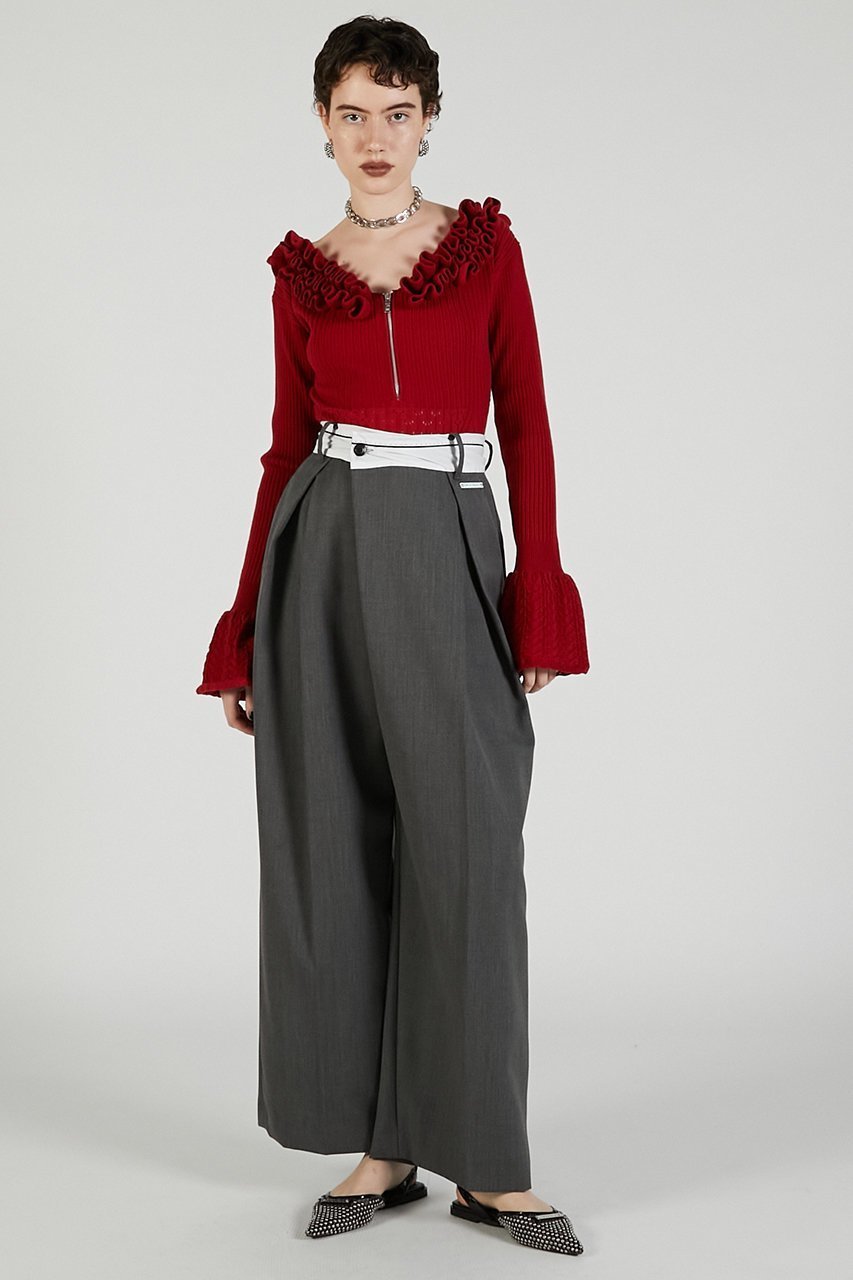 【プランク プロジェクト/PRANK PROJECT】のマーベルトアシメタックパンツ / Marble Asymmetrical Pants 人気、トレンドファッション・服の通販 founy(ファニー) 　ファッション　Fashion　レディースファッション　Fashion for Women　パンツ　Pants & Trousers　ベルト&ウエストマーク　Belts & Waist Accessories　クロップド　Cropped, Short Length　ジャケット　Jacket, Outerwear　セットアップ　Set-Up, Coordinated Outfit　センター　Center, Center Line　バランス　Balance, Style Balance　フロント　Front, Front Design　ロング　Long, Long-Length　ワイド　Wide, Wide Fit　other-3|ID: prp329100004627510 ipo3291000000035277346