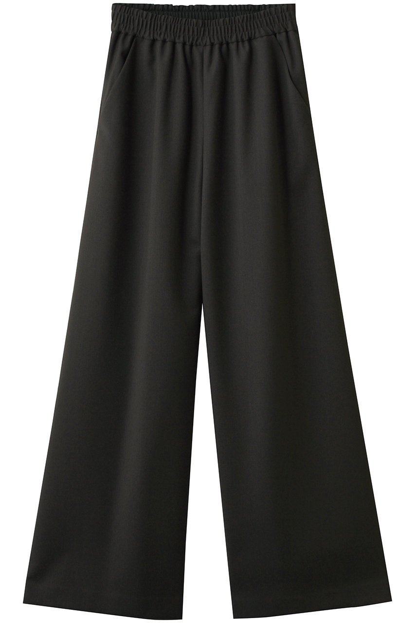 【ランバン オン ブルー/LANVIN en Bleu】のウールツイルゴムワイドパンツ インテリア・キッズ・メンズ・レディースファッション・服の通販 founy(ファニー) 　ファッション　Fashion　レディースファッション　Fashion for Women　パンツ　Pants & Trousers　ギャザー　Gathered, Ruffled　ストレート　Straight, Straight Cut　ツイル　Twist, Twisted Detail　ファブリック　Fabric, Textile　フォーマル　Formal, Dressy　ワイド　Wide, Wide Fit　ビジネス 仕事 通勤　Business / Work / Commuting　カーキ|ID: prp329100004627516 ipo3291000000035784494