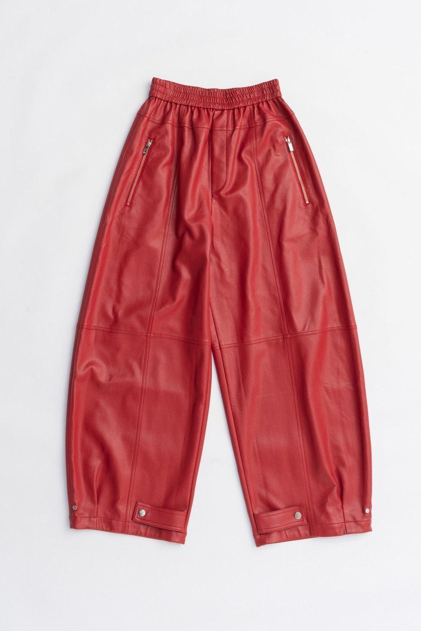 【プランク プロジェクト/PRANK PROJECT】のFauxレザージョガーパンツ / Faux Leather Jogger Pants インテリア・キッズ・メンズ・レディースファッション・服の通販 founy(ファニー) 　ファッション　Fashion　レディースファッション　Fashion for Women　パンツ　Pants & Trousers　シンプル　Simple, Minimal　フェイクレザー　Faux Leather, PU Leather　メタル　Metal, Metal Parts　リアル　Real, Realistic　リラックス　Relax, Relaxed Fit　新作・新入荷　New Arrivals / New In　RED(レッド)|ID: prp329100004627519 ipo3291000000033260534