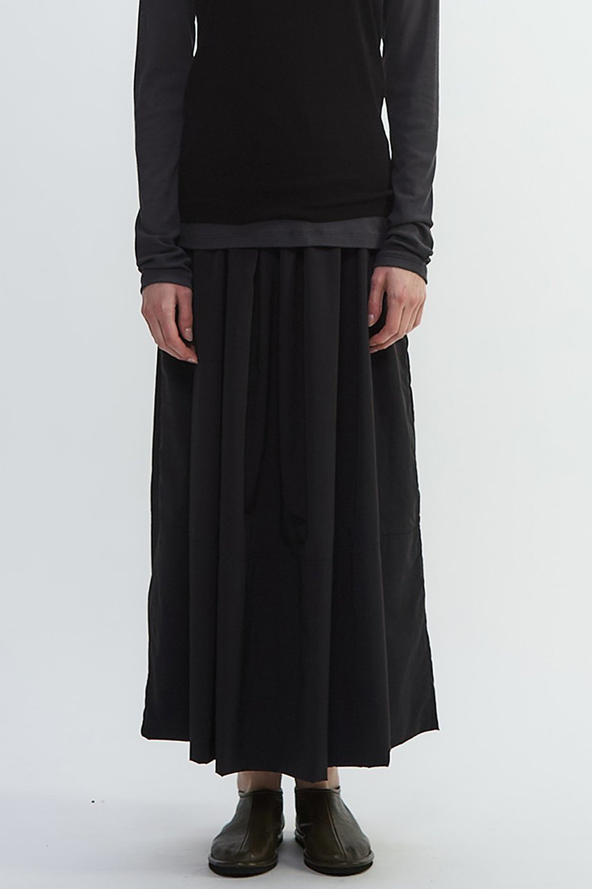 【プレインピープル/PLAIN PEOPLE】のヴィンテージタフタセミフレアスカート インテリア・キッズ・メンズ・レディースファッション・服の通販 founy(ファニー) 　ファッション　Fashion　レディースファッション　Fashion for Women　スカート　Skirts　Aライン・フレアスカート　A-Line & Flared Skirts　ロングスカート　Long Skirts / Maxi & Midi Skirts　ギャザー　Gathered, Ruffled　ランダム　Random, Irregular　ロング　Long, Long-Length　ブラック|ID: prp329100004627524 ipo3291000000035356683