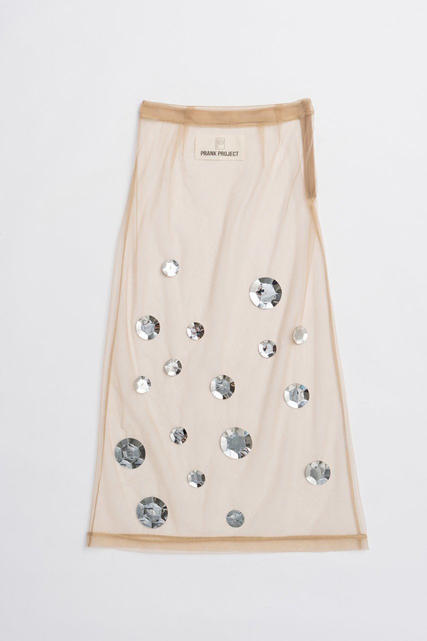 【プランク プロジェクト/PRANK PROJECT】のスパンコールスカート / Sequin Skirt インテリア・キッズ・メンズ・レディースファッション・服の通販 founy(ファニー) 　ファッション　Fashion　レディースファッション　Fashion for Women　スカート　Skirts　ロングスカート　Long Skirts / Maxi & Midi Skirts　スパンコール　Sequins, Sequin Embellishment　チュール　Tulip, Tulip Motif　ロング　Long, Long-Length　BGE(ベージュ)|ID: prp329100004627529 ipo3291000000033260625