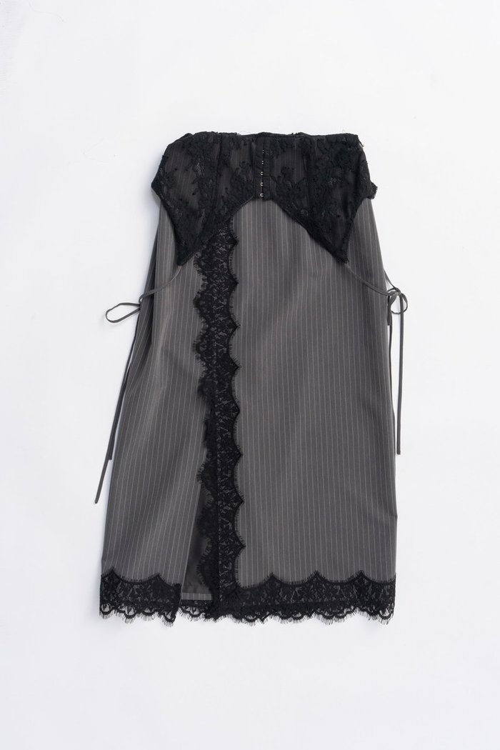【プランク プロジェクト/PRANK PROJECT】の2WAYレースミディスカート / 2-Way Lace Midi Skirt インテリア・キッズ・メンズ・レディースファッション・服の通販 founy(ファニー) https://founy.com/ ファッション Fashion レディースファッション Fashion for Women スカート Skirts インナー Innerwear ストライプ Stripe, Striped Pattern タイトスカート Pencil Skirt, Tight Skirt マニッシュ Mannish, Boyish リボン Ribbon, Bow レース Lace, Lace Fabric |ID: prp329100004627533 ipo3291000000033260661